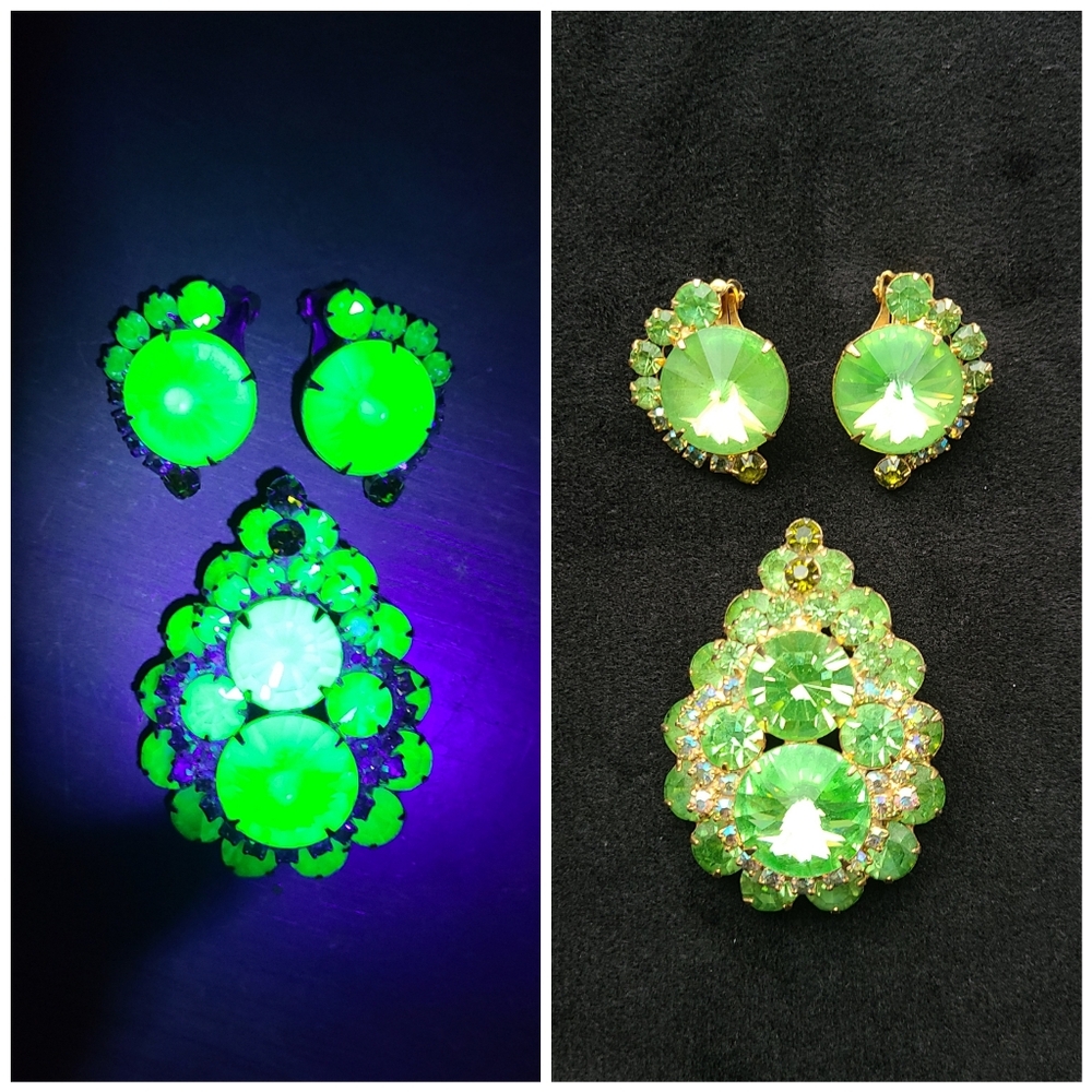 Juliana Uranium Vintage Jewelry Set